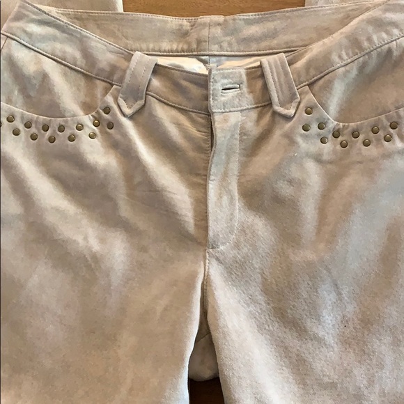 Tan leather studded pants - Picture 1 of 6